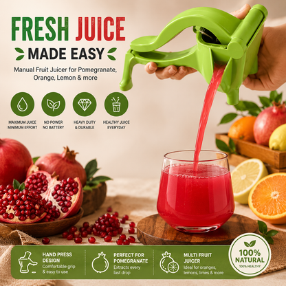 Manual Fruit Juicer – Hand Press Pomegranate, Orange & Lemon Juice Extractor