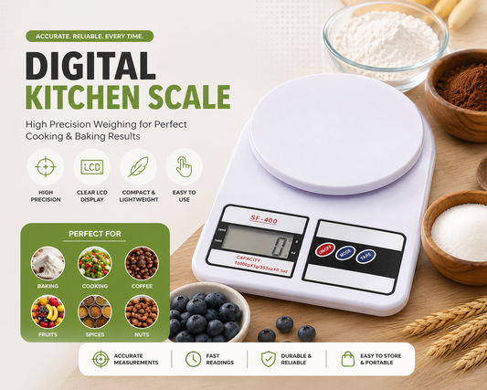Digital Kitchen Scale | High Precision Electronic Food & Cooking Weighing Scale