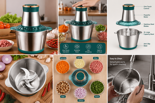 Food Chopper | Multi-Function Stainless Steel Food Blender & Vegetable Cutter (Chop, Blend & Prep in Seconds)