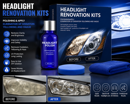 Car Headlight Restoration Polish– Remove Yellowing & Restore Clarity