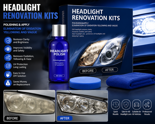 Car Headlight Restoration Polish– Remove Yellowing & Restore Clarity