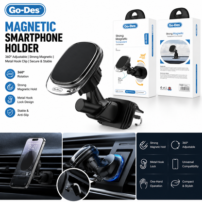 Magnetic Smartphone Holder – 360° Air Vent Car Phone Mount