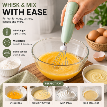 Electric Coffee & Milk Frother – USB Rechargeable Handheld