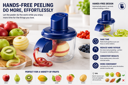 Rechargeable Electric Fruit & Vegetable Peeler – One Touch Automatic Peeling Tool