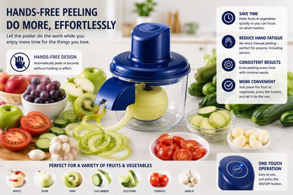 Rechargeable Electric Fruit & Vegetable Peeler – One Touch Automatic Peeling Tool