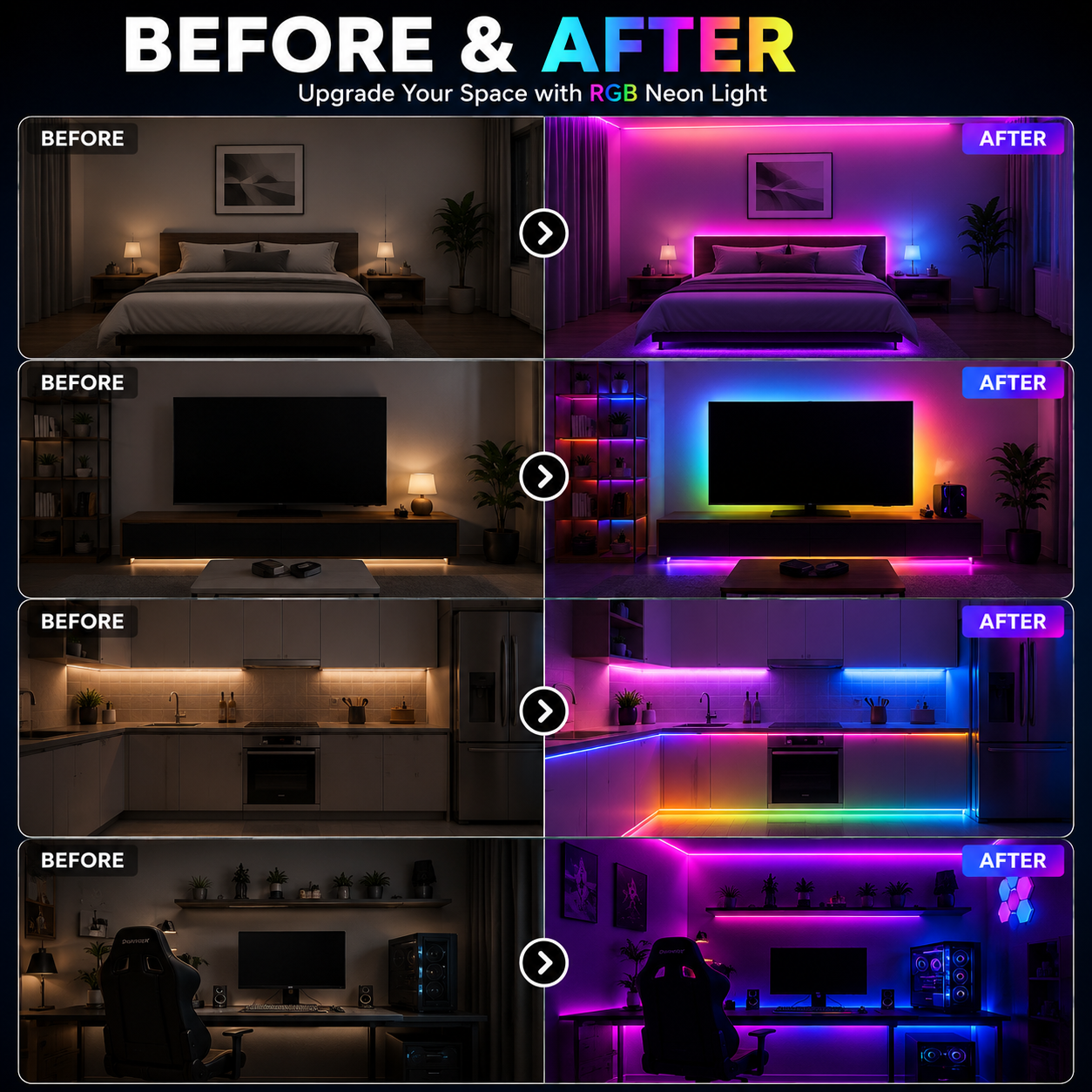 RGB LED Neon Rope Light with Remote & App – 5M