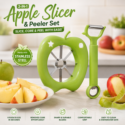 Apple cutter & Peeler – 2-in-1 Apple Slicer & Vegetable Peeler Set